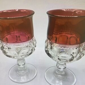 Vintage-Inspired Ruby Red Glass Goblets
